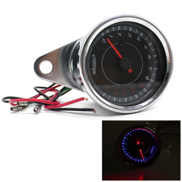13K RPM Shift Tachometer Motorsykkel 6,5cm Diameter