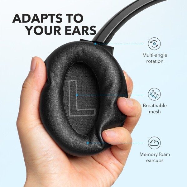 Q20+ Active Noise Cancelling wireless bluetooth Hodetelefoner, 40H Playtime, Hi-Res Audio, Soundcore App