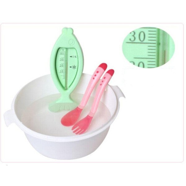 1 Set Baby Matning Servis Temperatur Avkänning Silikon sked
