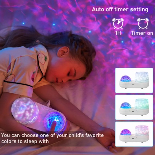 Dynamisk 360 grader Ocean Starry Sky Galaxy Projection Light