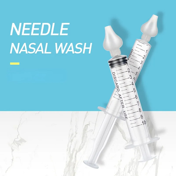 2 stykker baby nese renser rhinitt nesevasker nål slange baby nese aspirator renser sprøyte baby nese vask for barn