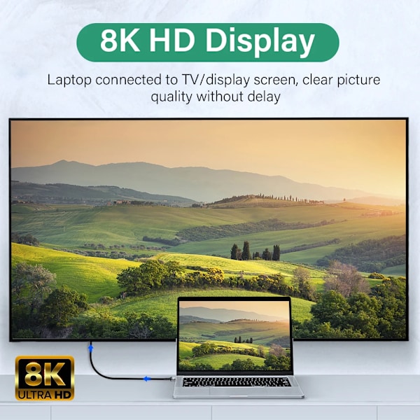 8K HDMI kaapeli 4K120Hz 8K 60Hz HDMI 2.1 kaapeli 48Gbps sovitin