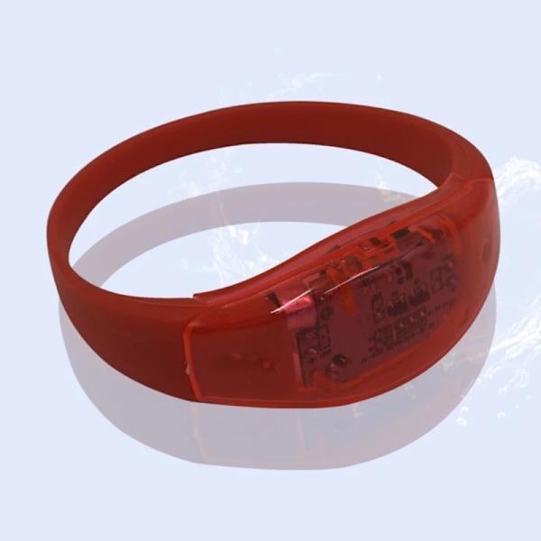 10 bitar Röst Aktiverat Ljud Kontroll LED Armband Blinkande Silicon Bangle Dekor