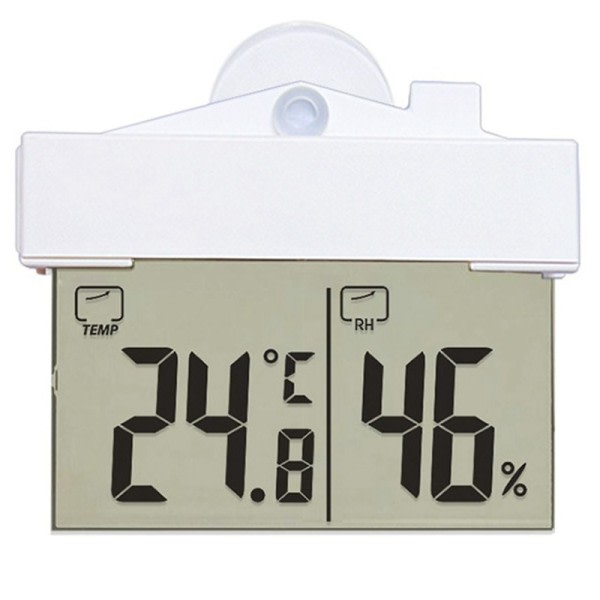 Digital Transparent Hem Fönster Display Termometer Hygrometer Inomhus Ute Temperatur Inomhus Fuktighetsmätare