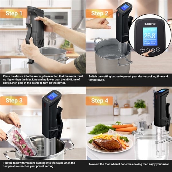 Vakuum Sous Vide Spis Immersion Cirkulator Exakt Matlagning WI-FI Kontroll 1000W Värmare Exakt Temperatur