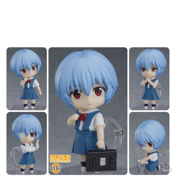 Hyvä Smile GSC Nendoroid Evangelion EVA Ayanami Rei Uniforms Kwaii Q versio Anime Figuurit