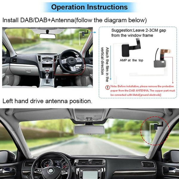 DAB + antenni USB sovittimella Android auto radio GPS stereo vastaanotin