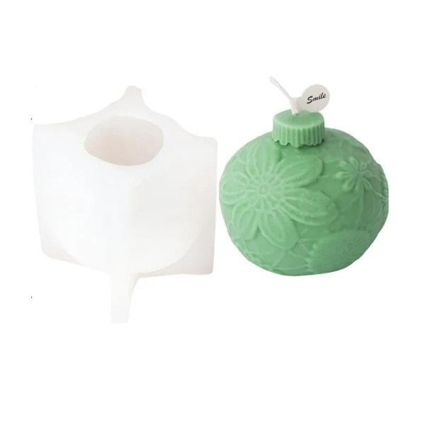 Relief vase stearinlys fremstilling sæt stribe blomst kugle sæbe harpiks silikone form chokolade kage form jule pynt
