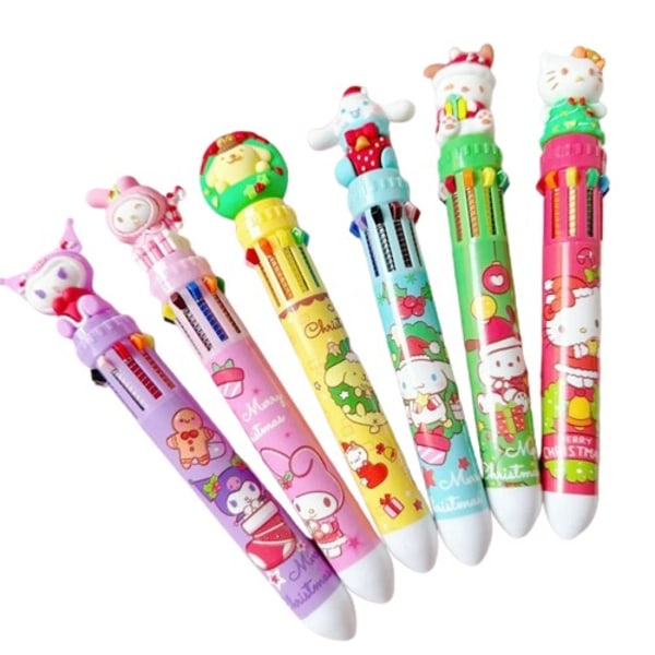 36 kpl kuulakärki kynä joulu 10 värinen sarjakuva kynä 0,5mm opiskelija Kawaii paperi lehdistö koulu toimisto tarvikkeet