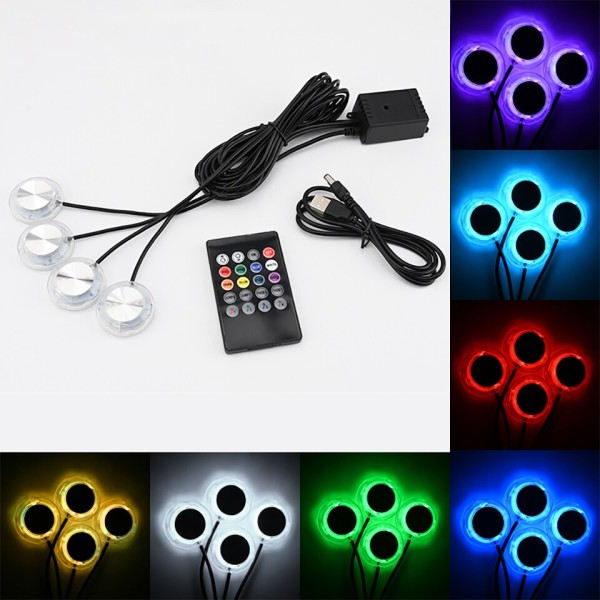 LED Underglød Lys for Bil 8 Farger Endre Fot Lys Ambient Lampe