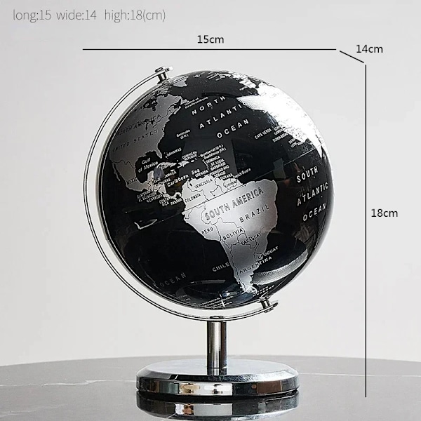 Metall Base World Globe Roterande World Globe med Stativ