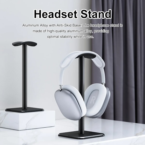 Aluminium Legering Hörlurar Ställ Hållare Utrymme Spara Gaming Headset Ställ Rack Skrivbord Arrangör Display Hörlurar Hängare