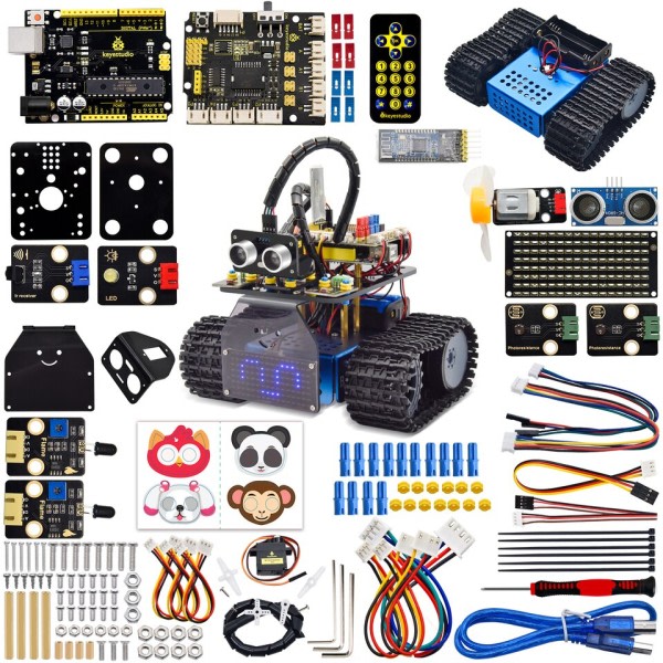 Mini Smart Tank Robot V3.0 Til Arduino Kit Robot Car DIY Programmerbart STEM legetøj