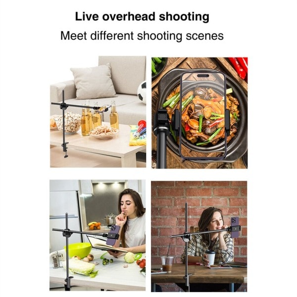 Overhead skrivebord montering med magnetisk telefon holder kuglehoved klemme montering til webcam holder arm