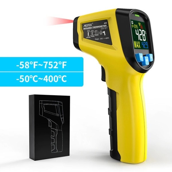 Digital Infraröd Termometer 800/600/400C Adaptiv Emissivitet Beröringsfri Temperatur Meter Laser Pyrometer