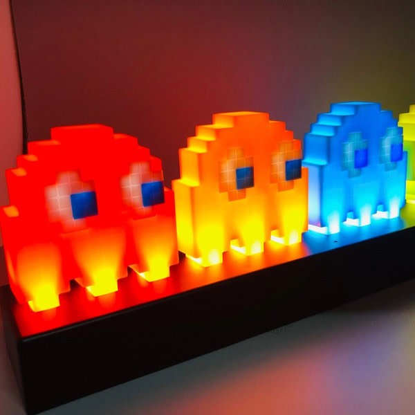 Voice Control Colorful Pac Man Pixel Lamp Visual Illusion 3D Peli Icon Light