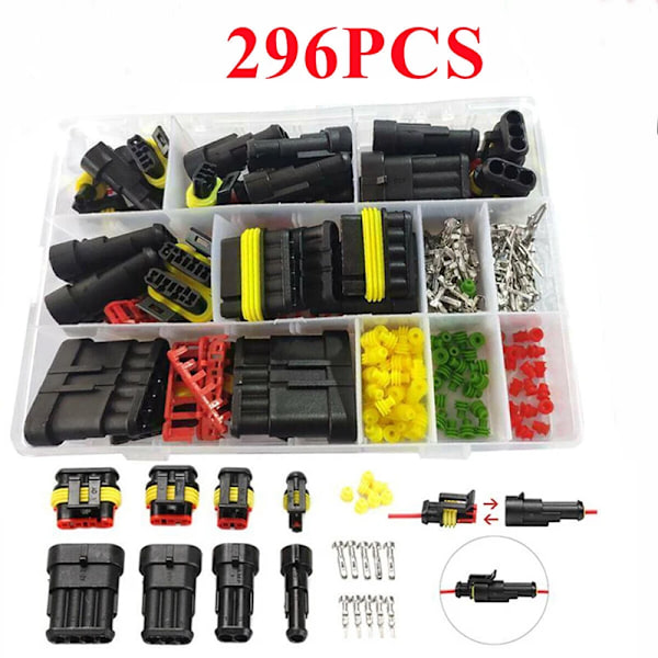 269 deler HID Vanntette Konnektorer 1/2/3/4 Pin Bil Elektrisk Elektrisk Wire Konnektor Plug Truck Sele