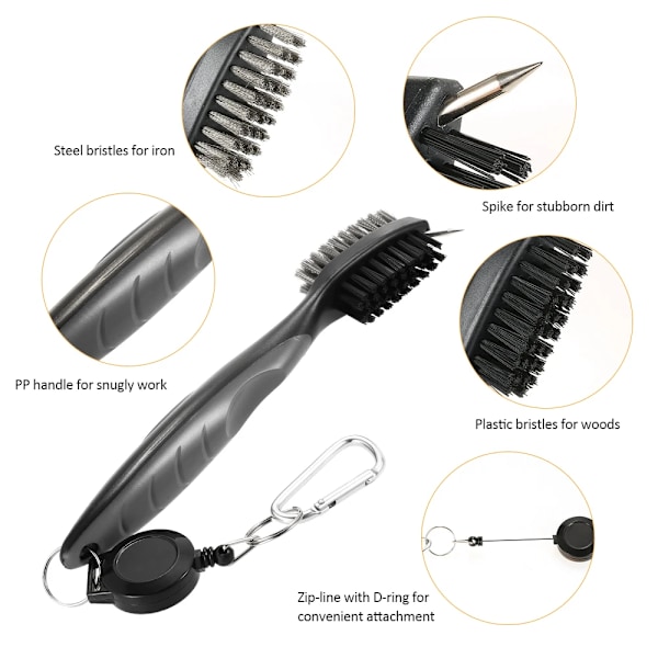 Golf handduk mikrofiber våffel mönster golf borste verktyg kit med klubba spår rengörare golf divot reparation verktyg golf tillbehör