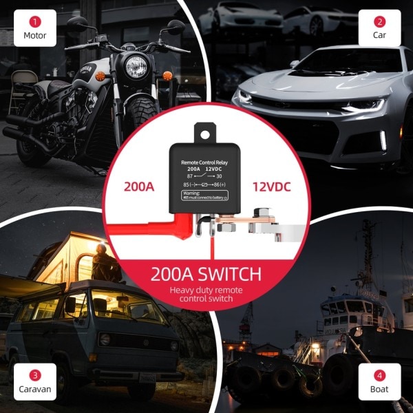 Batteri Switch Relä 12V Fjärrkontroll Batteri Koppla bort Klipp Av Isolator Switch