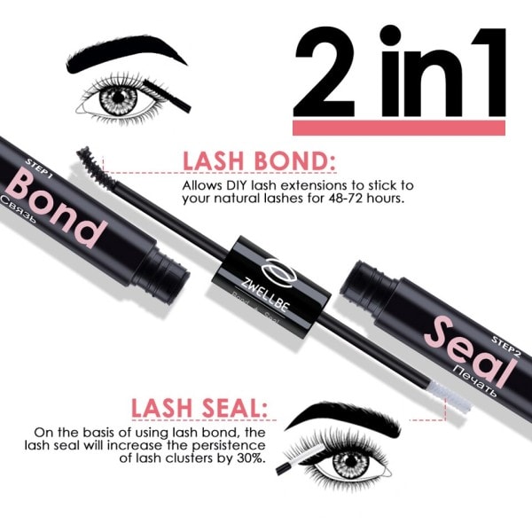 Lash Bond and Seal og Fjerner Kit Clusters Vippe Lim Fjerner Vanntett Gjør det selv Vippeforlengelser Lim