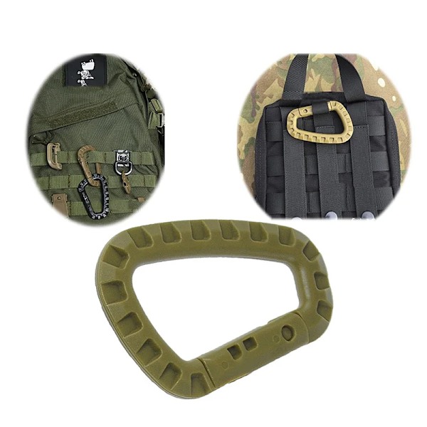 5 bitar 8,5cm Tactical Ryggsäck Spänne Snabb Taktiskt Karbinhake Plast Krok D Shape