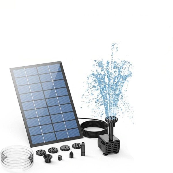 2,5W aurinko suihkulähde pumppu, 6 suuttimella ja 4ft vesi putki,Saurinko voimalla toimiva pumppu