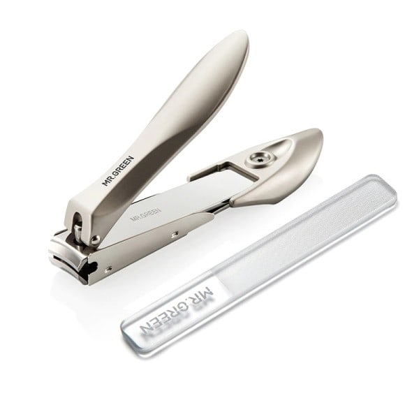 Negle klippere rustfrit stål anti stænk fingernegle kutter manicure værktøj bionics design negletrimmer