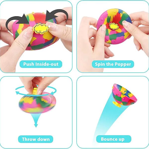 Hip Hop Hopp Halv Sida studsande Ball Anti Stress Fidget Leksaker