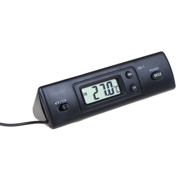Digital termometer Auto LCD Display In Out Clock til Bil Akvarie Termometer