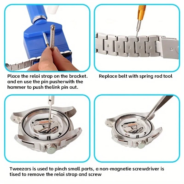 147 delar Klockare Klocka Reparation Reparation Verktyg Kit