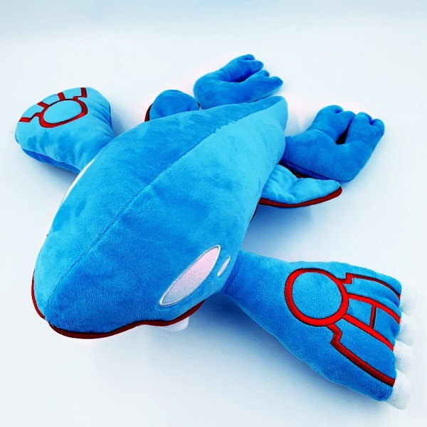 37 cm Kyogre Blå Val Vatten Egenskaper Gud Beast Plysch Leksaker Docka Mjuk stoppad Djur För Barn