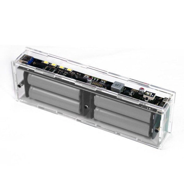Two Way No Welding LED Light Digital Display Transparent Punk Batteri Snabb Charge Power Bank Case