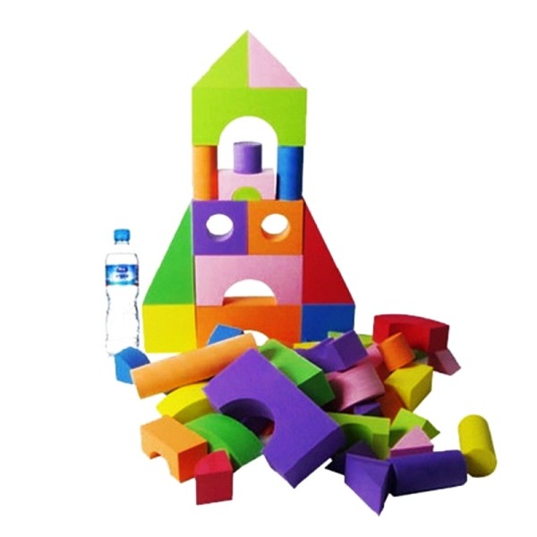 50 st EVA skum block safe bygg block bitar baby färgglada  konstruktion leksak