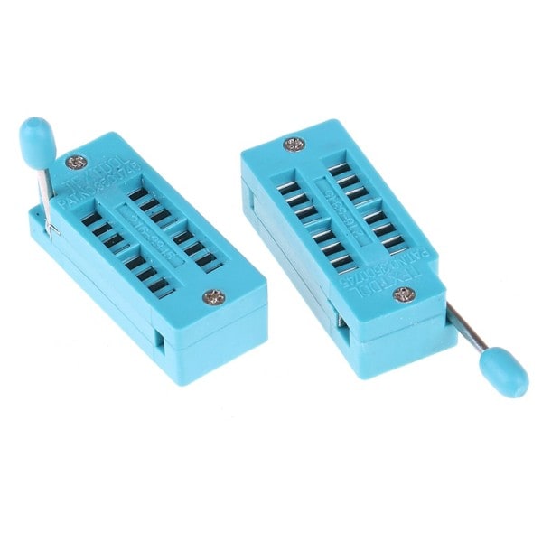 2 stk Ny Dip16 Zif Zip Ic Socket 16p Dip Chip Test Adapter