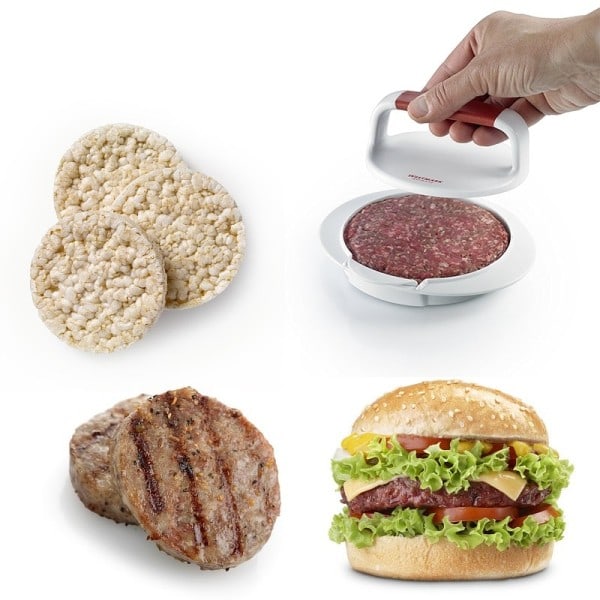 Hamburgare kött nötkött grill burgare biff press form form kök redskap