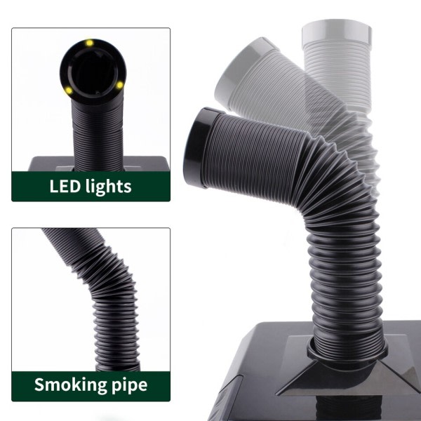 Røg Udsugning Rygning Instrument Med LED Lys Aktiveret Kulstof filter Svamp Loddejern Røg Absorber