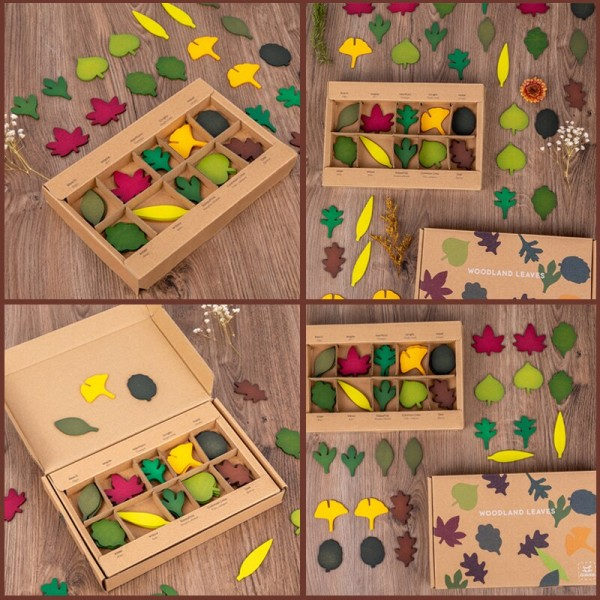 Træ Løv Legetøj Knægt Montessori Biologisk Videnskab Simulering Skov Blade Form Sortering Åbent Endet Uddannelsesmæssigt Sanselegetøj