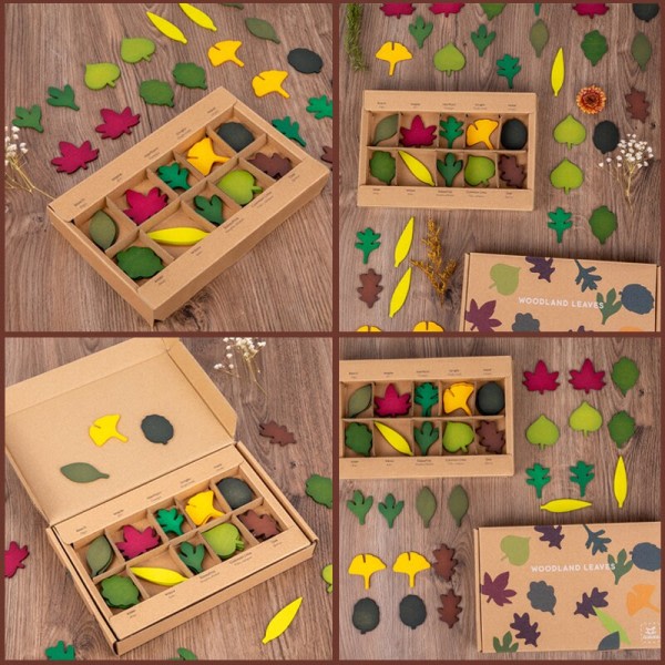 Trä Löv Leksak Barn Montessori Biologisk Vetenskap Simulering Skog Löv Form Sortering Öppen Avslutad Utbildnings Sensorisk leksak