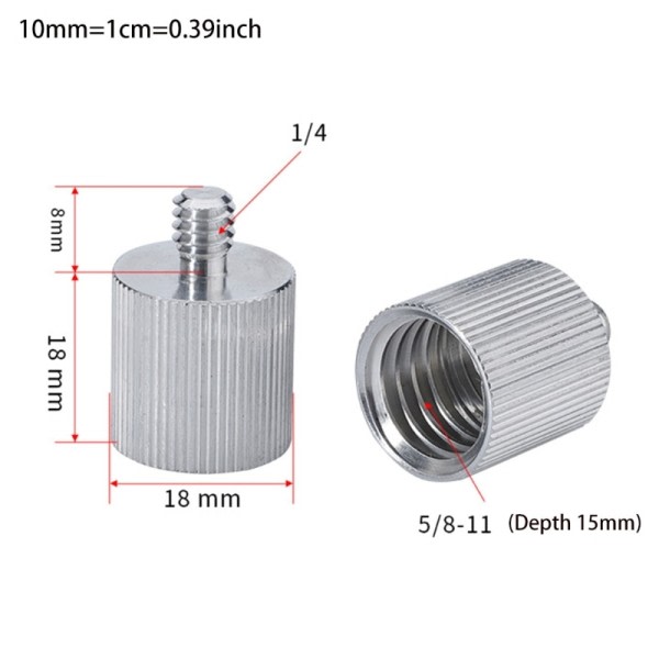Tråd adapter mikrofon stativ 5/8" kvinne til 1/4" mann kamera monitor 5/8 til 1/4 adapter stativ adapter