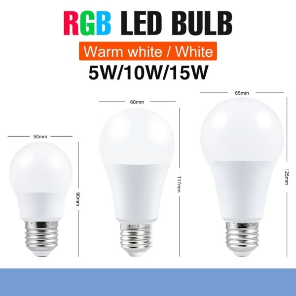E27 LED RGB lamppu kohdevalo polttimo 220V pommit LED 5W