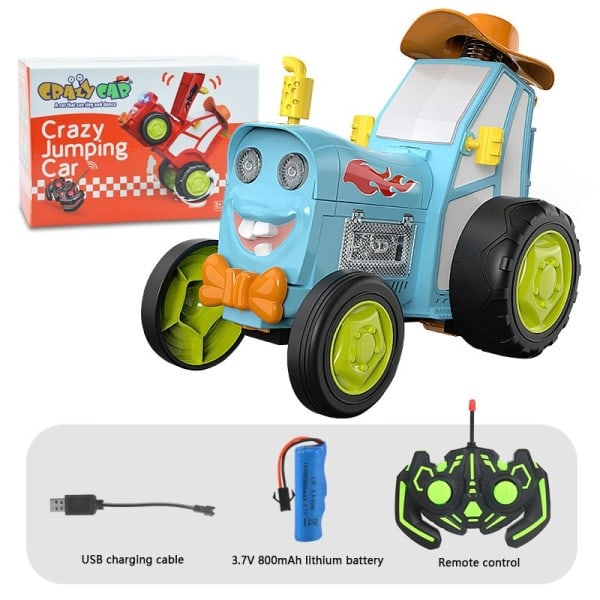 Mini Rc Bil Med Musik Lys Crazy Jumping Køretøj Infrarød Fjernbetjening Kontrol Stunt Biler Gå Opretstående Rc Lastbil Sjove Børn Legetøj