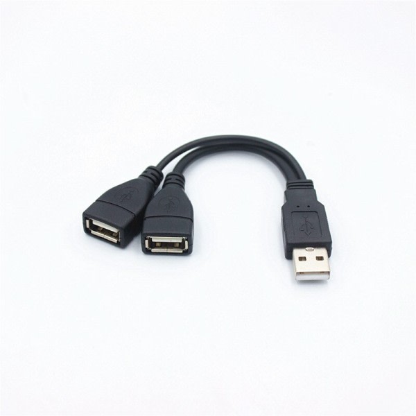 Dobbelt USB Forlængelse A-Han Til 2 A-Hun Y Kabel Strøm Adapter Konverter USB2.0 Han til 2Dual USB Hun Y Splitter 15 cm