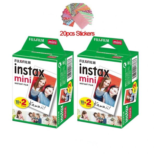 20 ark Fujifilm Instax mini 11 9 3 Tommer hvid Edge film til Instant Camera