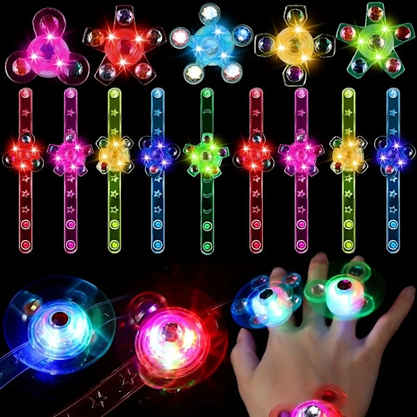12 stykker LED Luminous Fidget Spinner Armbånd