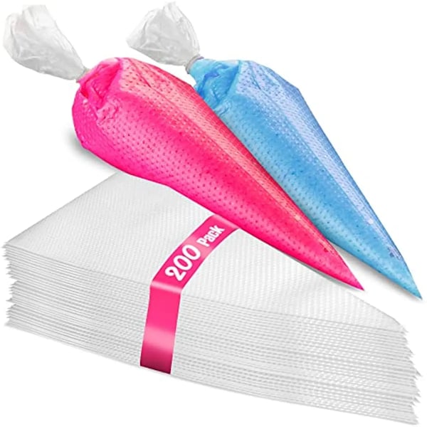200 stycken Anti Burst Piping påsar Icing Piping påse Födelsedag Tårta tillverkning Konditor påsar paket Kök Bakning tillbehör