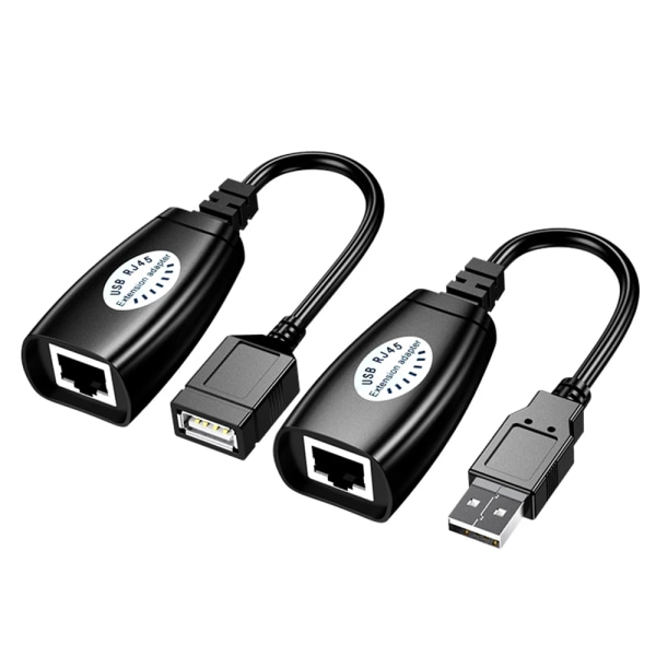 2 stykker USB til RJ45 LAN Kabel Forlænger Adapter Extender Over Cat5 RJ45 Cat6 Patch Cord