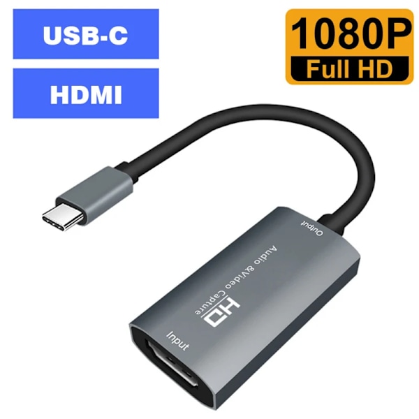 Video opptaker boks bærbar HDMI-kompatibel To Type C 1080p Lyd Undervisning Grabber Video Capture Card