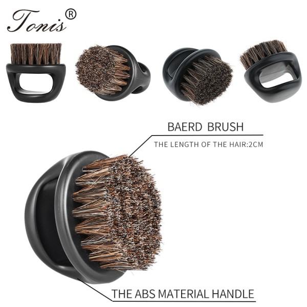 1 stk ring design hest børst mænd barbering børste plastik bærbar frisør skæg børste
