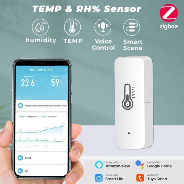 Tuki Alexa ääni ohjaus kosteusmittari Zigbee WIFI lämpötila ja kosteusanturi