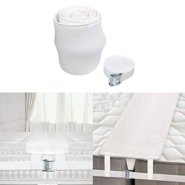 Polyester fiber säng bro kontakt tvilling till kung omvandlare kit med justerbar rem